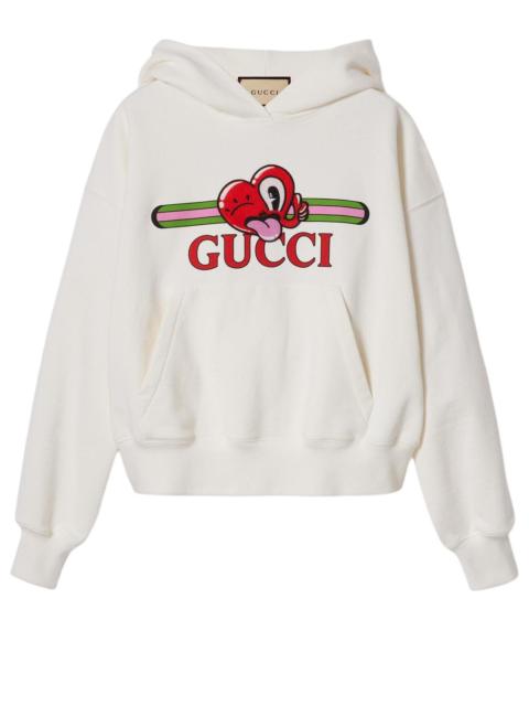 GUCCI (WMNS) Gucci Cotton Jersey Sweatshirt With Patch 'Off White' 768122-XJGHG-9088
