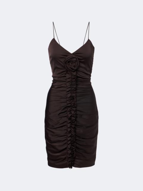 ROTATE Floral-appliqué ruched minidress