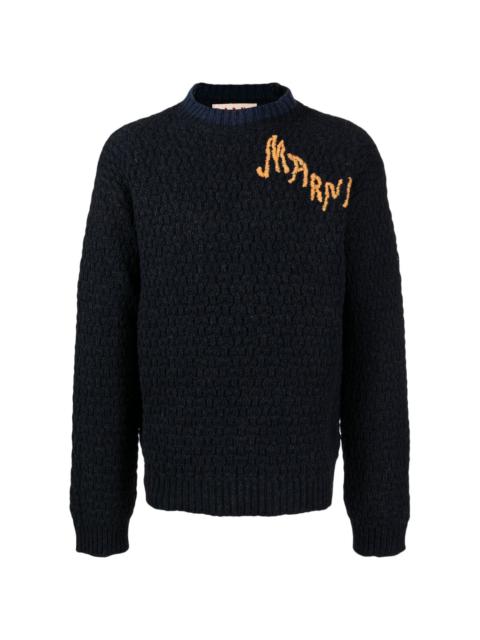 logo-knit crew-neck jumper