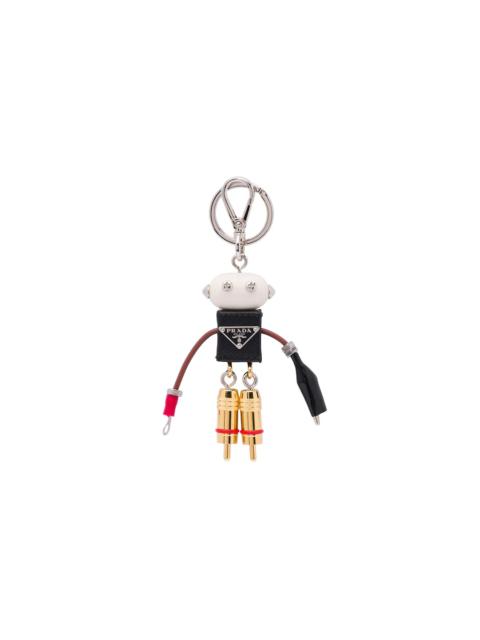 Prada Saffiano Leather Robot Trick Keychain
