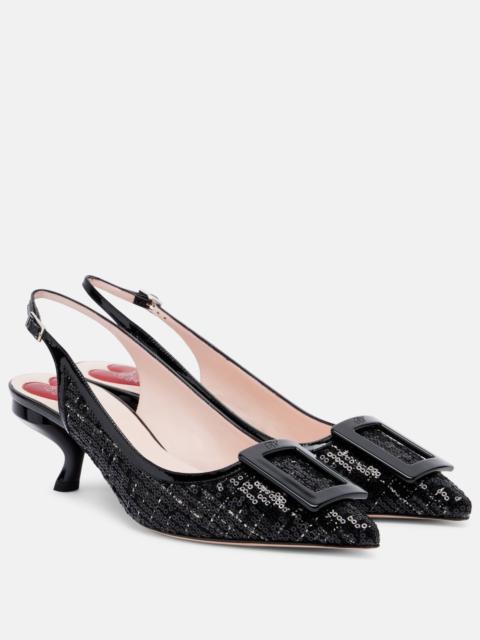 Roger Vivier Virgule 55 sequined slingback pumps
