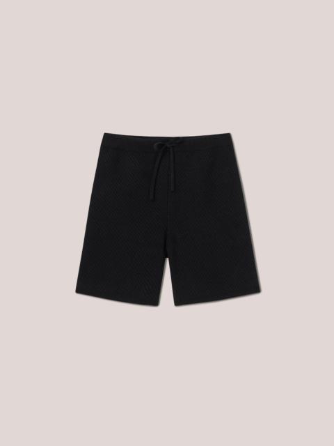 Nanushka ELAN - Cotton-tweed textured shorts - Black