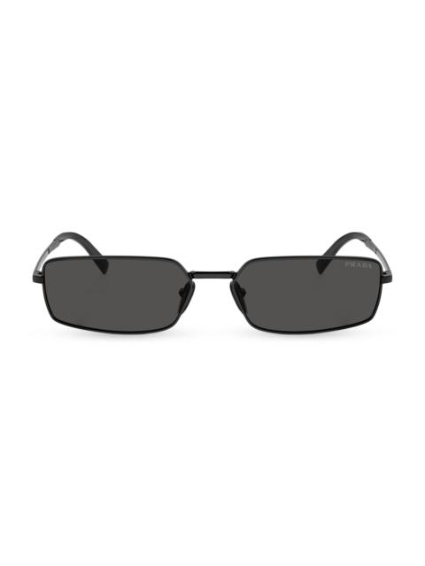 Prada Women's 59MM Rectangular Sunglasses - Black Dark Grey