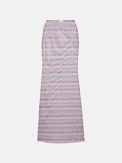 BANANHOT Solay chevron midi skirt