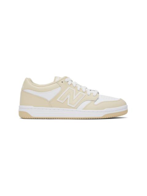 White & Beige 480 Sneakers