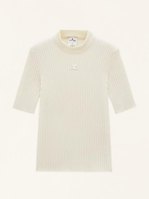 courrèges REEDITION KNIT TOP SHORT SLEEVES