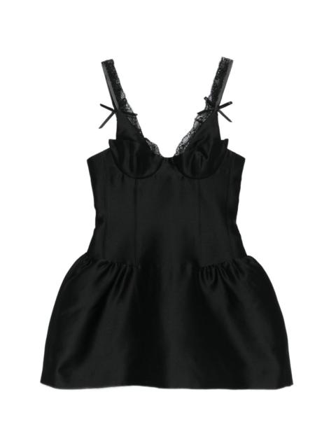 SHUSHU/TONG lace trim bustier dress