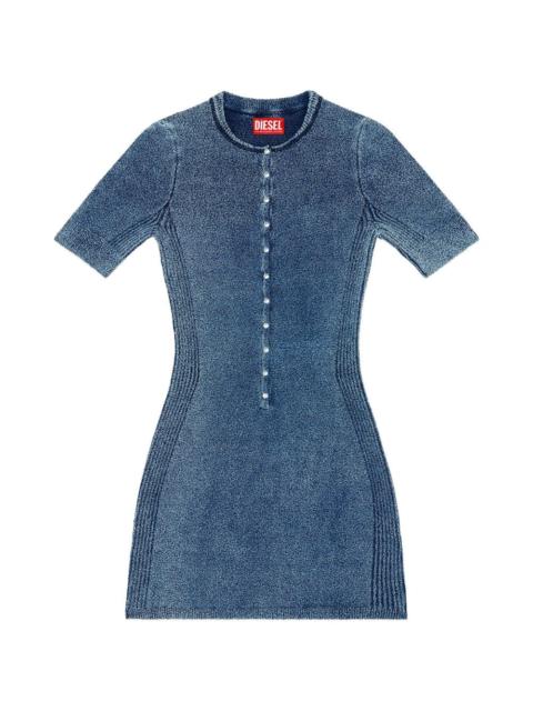 Diesel short dress in indigo bouclé knit