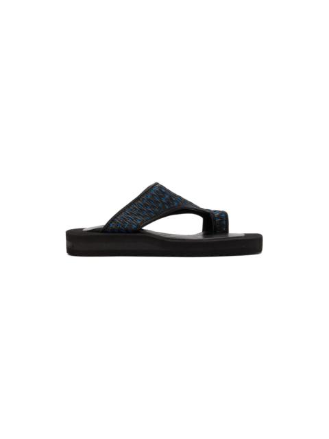 TOKYO JAMES Black Raffia Sandals