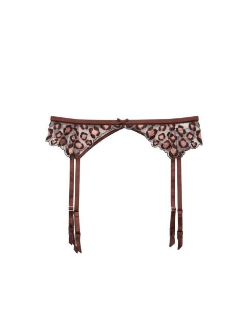 Leopard Embroidery Garter Belt