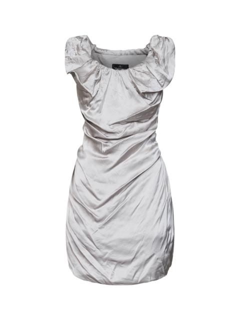 Vivienne Westwood Mother-of-pearl viscose satin Twisted Ginnie mini dress