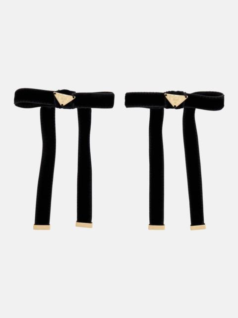 Prada Set of 2 bow-detail velvet barrettes