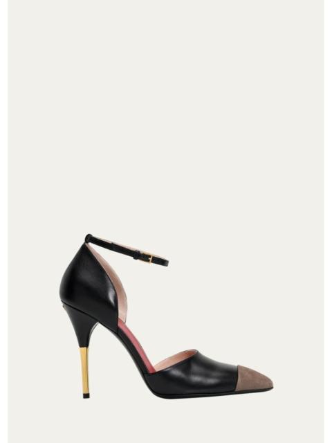 Valentino 105mm Sinead Leather Cap-Toe d'Orsay Pumps