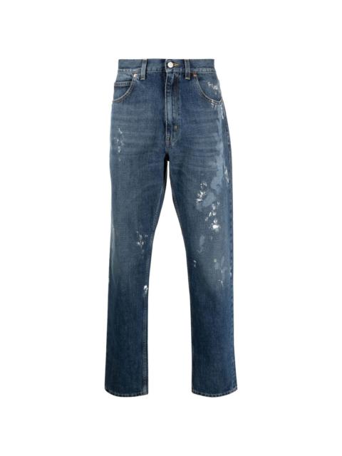 painter-wash straight jeans
