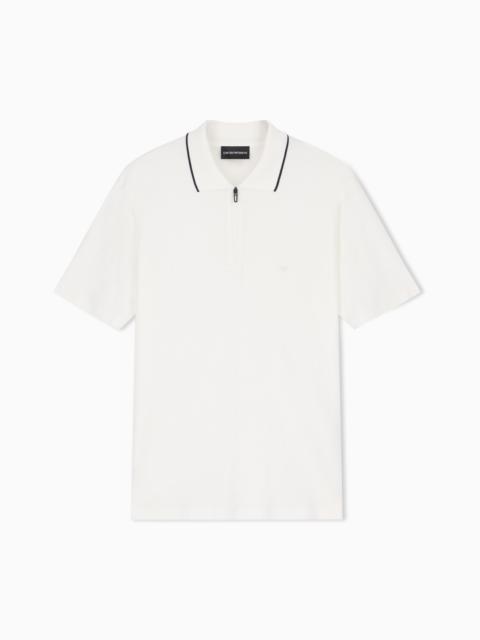 EMPORIO ARMANI TRAVEL ESSENTIAL LYOCELL BLEND JERSEY POLO