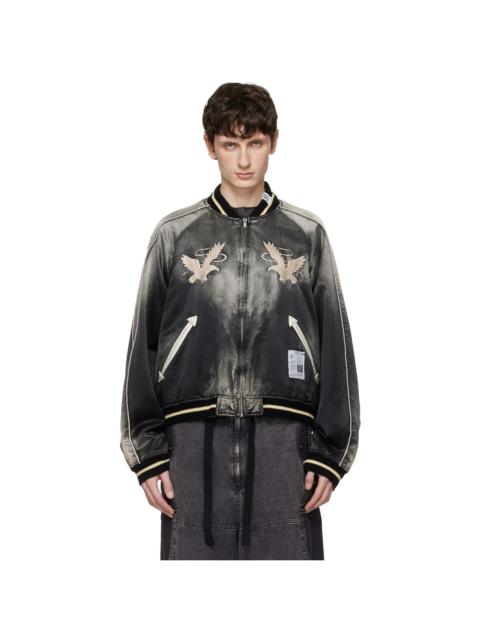 Maison MIHARAYASUHIRO Black Sun Faded Like Souvenir Bomber Jacket