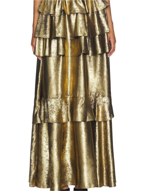AKNVAS Vilhelmine Gold Tiered Skirt