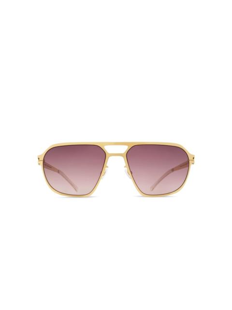 MYKITA Sinclair glossy-gold geometric sunglasses