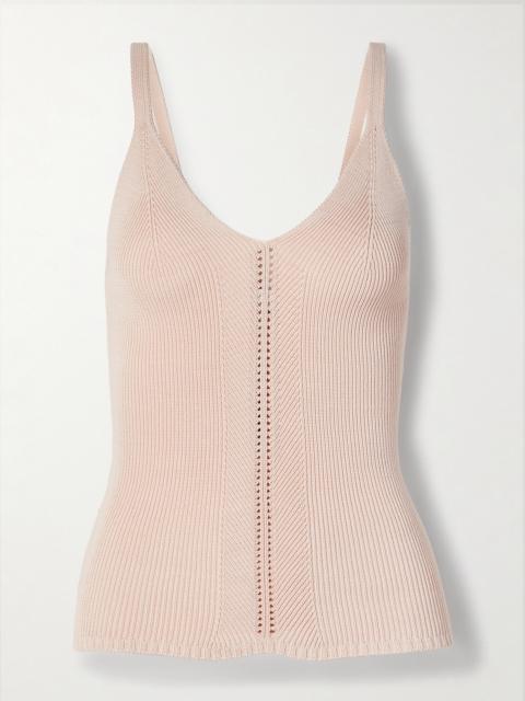 Proenza Schouler Gene Pointelle-knit Silk And Cotton-blend Tank