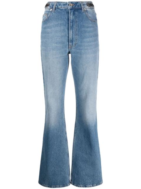 rabanne coin-detail flared jeans