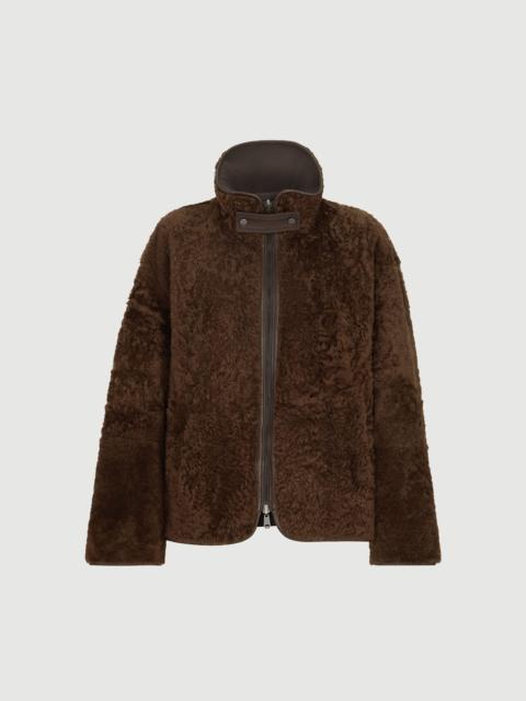 Brunello Cucinelli Fuzzy shearling reversible outerwear jacket with monili