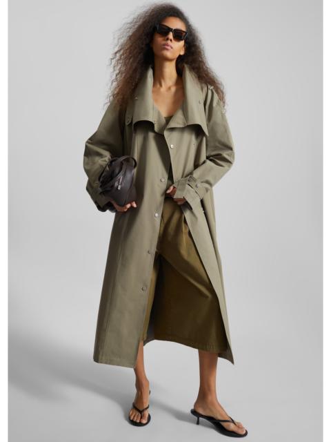 The Frankie Shop Lottie Wing Collar Trench Coat - Olive