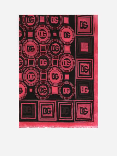 Dolce & Gabbana Crepon scarf with DG logo print (120 x 200)