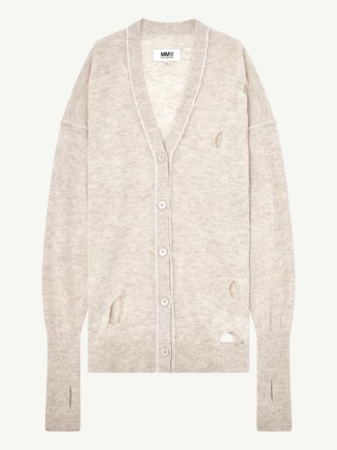 MM6 Maison Margiela Distressed knit cardigan