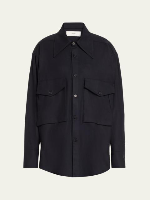 SETCHU Oversized Button Down Wool Cashmere Top
