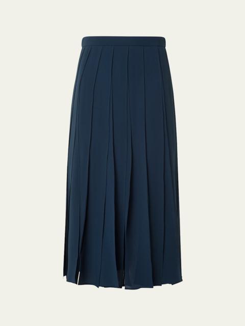 AKRIS Midi Silk Georgette Ribbon Skirt