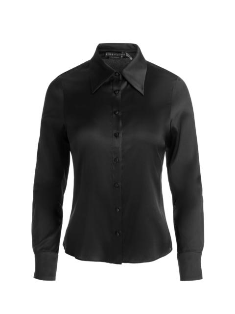 Alice + Olivia WILLA SILK BLOUSE - BLACK