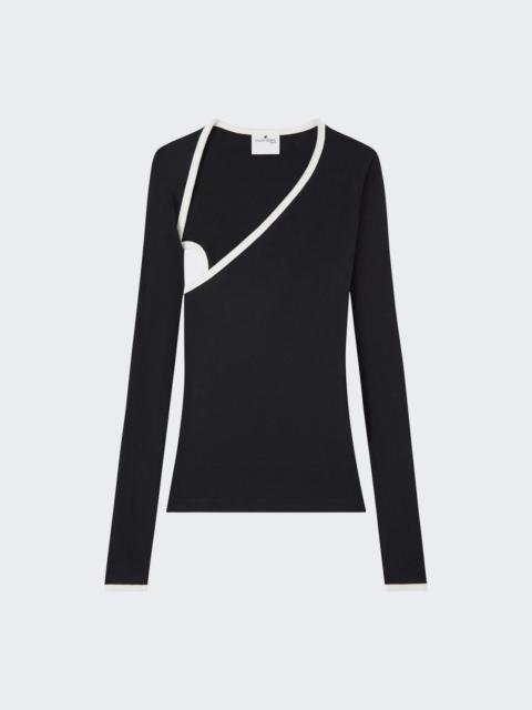 courrèges Slash Contrast Top Black And Heritage White