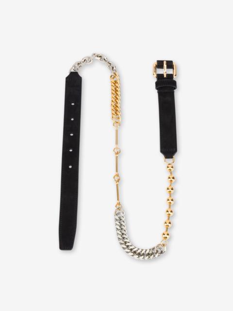 Moschino CALFSKIN BELT WITH CHAINS
