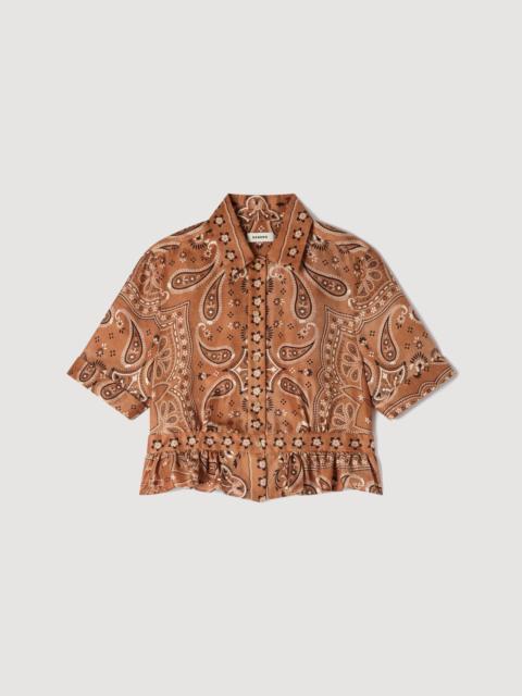 Sandro BANDANA PRINT CROPPED SHIRT