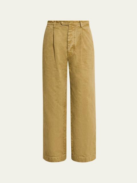 AURALEE Men's Beige Finx Chino Pants