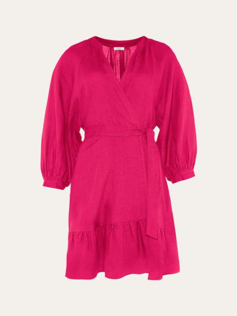 ERES Aimant Mini Linen Wrap Dress