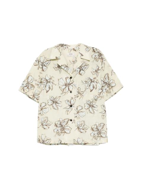 SYSTEM flower-printed bowling shirt