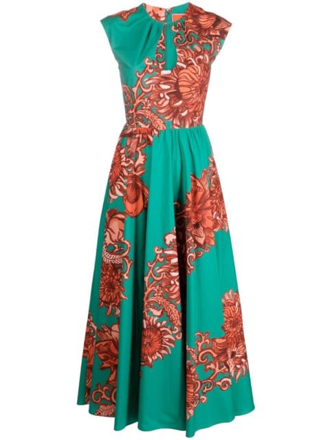 La DoubleJ floral-print cut-out dress