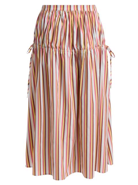Solid & Striped Women's The Ivy Drop-Waist Stripe Midi-Skirt - Symi Stripe