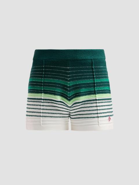CASABLANCA Women's Bouclé Striped Cotton-Blend Shorts - White Green