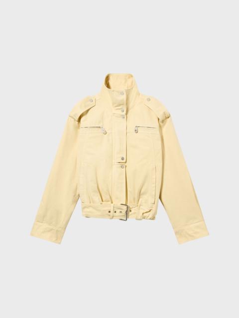 Blumarine CANVAS BIKER JACKET WITH BELT