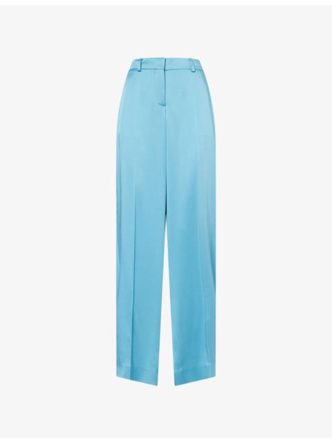 Stella McCartney Wide-Leg Tailored Satin Trousers