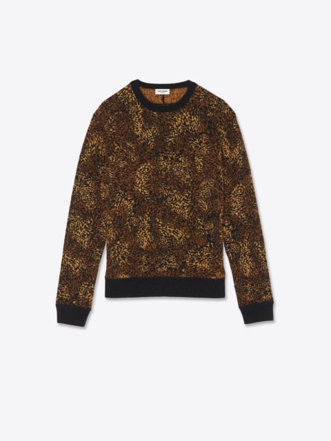 knitted sweater in leopard-print jacquard