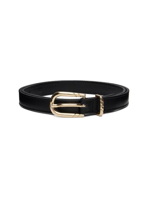 ERNEST W. BAKER Black Skinny Leather Belt
