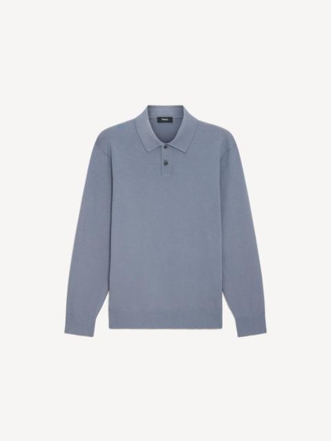 Theory Goris Long-Sleeve Polo Shirt in Light Bilen
