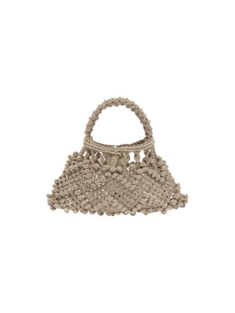 ALÉMAIS Leather Macrame Micro Crescent Bag