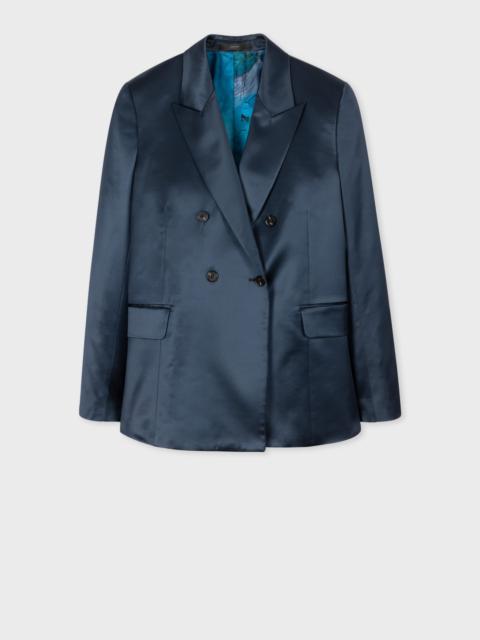 Paul Smith Navy Satin Double Breasted Jacket