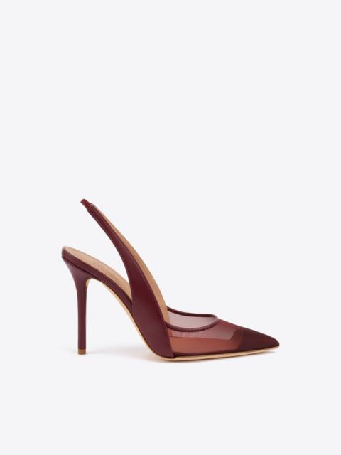MALONE SOULIERS Arc 100 Burgundy Leather Slingbacks