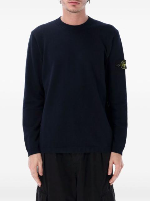 Stone Island logo patch knit sweater