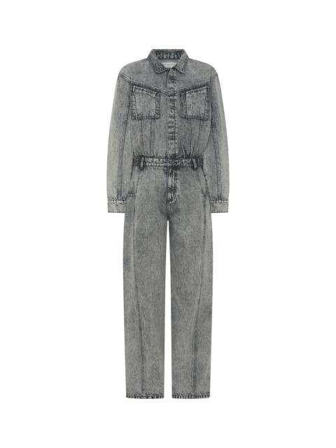 ONE TEASPOON Icon Longsleeved Straight Leg Denim Jumpsuit - Soft Grey